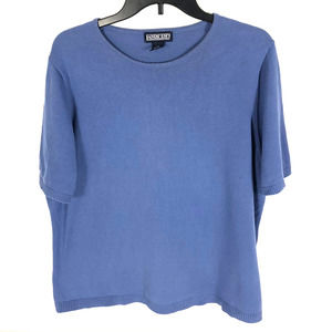 Lands End Sweater Womens 1x Light Blue Crew Neck